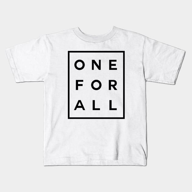 One For All Boxed (Black) Kids T-Shirt by inotyler